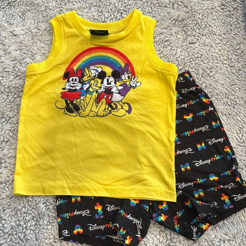 Disney Pride 18-24mos tank and shorts set